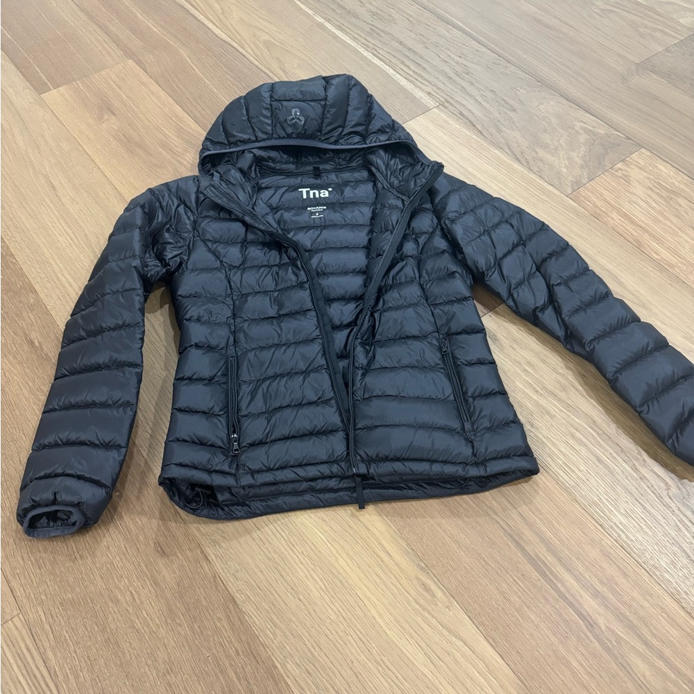 TNA Charcoal Hooded Puffer Jacket